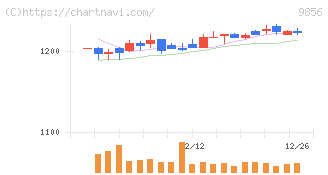 ケーユーホールディングス(9856)の日足チャート