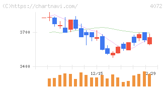 電算システムホールディングス(4072)の日足チャート