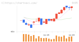 アステナホールディングス(8095)の日足チャート