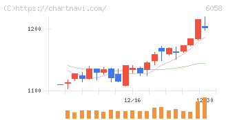 ベクトル(6058)の日足チャート