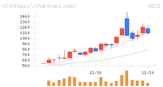 テクノホライゾン(6629)の日足チャート
