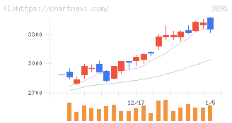 ニッポン高度紙工業(3891)の日足チャート