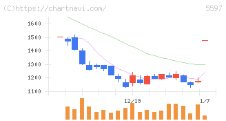 ブルーイノベーション(5597)の日足チャート