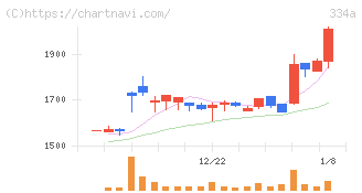 ビジュアル・プロセッシング・ジャパン(334A)の日足チャート