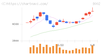 丸紅(8002)の日足チャート