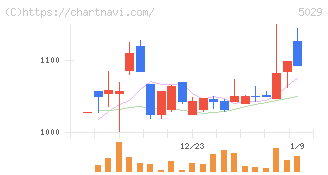 サークレイス(5029)の日足チャート