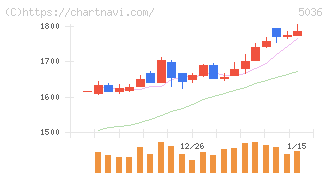 日本ビジネスシステムズ(5036)の日足チャート