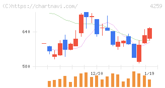 エクサウィザーズ(4259)の日足チャート