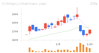 ロゴスホールディングス(205A)の日足チャート