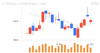 エクサウィザーズ(4259)の日足チャート