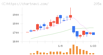 ロゴスホールディングス(205A)の日足チャート