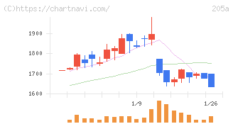 ロゴスホールディングス(205A)の日足チャート
