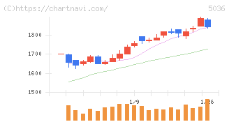日本ビジネスシステムズ(5036)の日足チャート