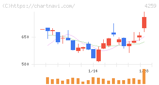 エクサウィザーズ(4259)の日足チャート