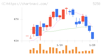 トランザクション・メディア・ネットワークス(5258)の日足チャート