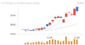 フジミインコーポレーテッド(5384)の日足チャート