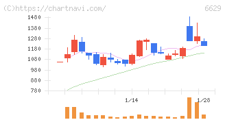 テクノホライゾン(6629)の日足チャート