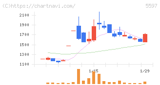 ブルーイノベーション(5597)の日足チャート