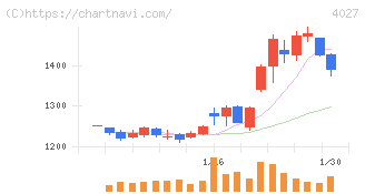 テイカ(4027)の日足チャート