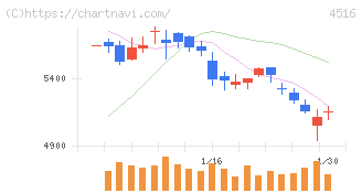 日本新薬(4516)の日足チャート