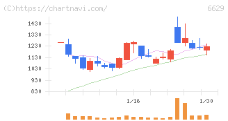 テクノホライゾン(6629)の日足チャート