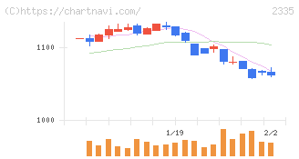 キューブシステム(2335)の日足チャート
