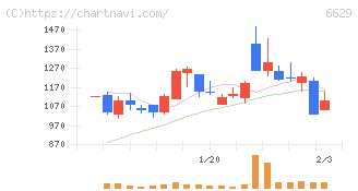 テクノホライゾン(6629)の日足チャート