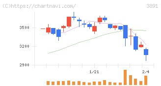 ニッポン高度紙工業(3891)の日足チャート