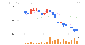 ポールトゥウィンホールディングス(3657)の日足チャート