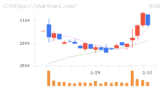 アルコニックス(3036)の日足チャート