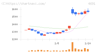 ワシントンホテル(4691)の日足チャート