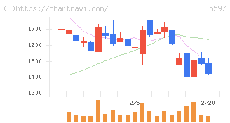 ブルーイノベーション(5597)の日足チャート