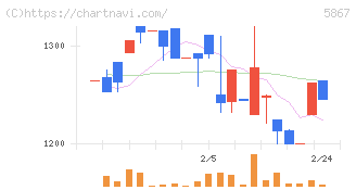 エスネットワークス(5867)の日足チャート