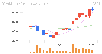 ニッポン高度紙工業(3891)の日足チャート