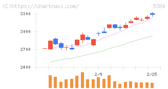 フジミインコーポレーテッド(5384)の日足チャート
