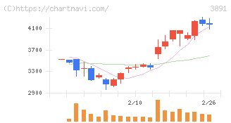 ニッポン高度紙工業(3891)の日足チャート