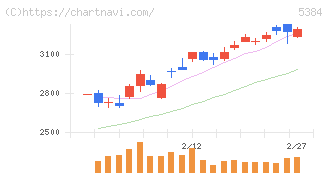 フジミインコーポレーテッド(5384)の日足チャート