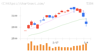 フジミインコーポレーテッド(5384)の日足チャート
