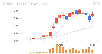 テスホールディングス(5074)の日足チャート