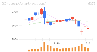 レイズネクスト(6379)の日足チャート