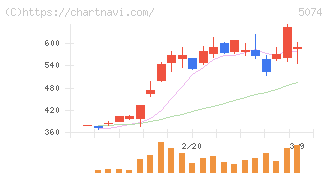 テスホールディングス(5074)の日足チャート