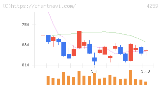 エクサウィザーズ(4259)の日足チャート