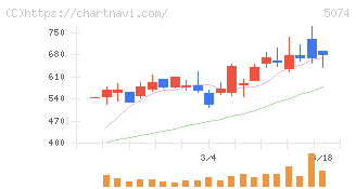 テスホールディングス(5074)の日足チャート