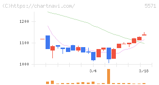エキサイトホールディングス(5571)の日足チャート