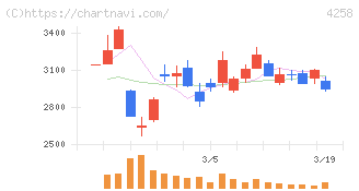 網屋(4258)の日足チャート