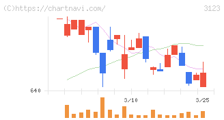 サイボー(3123)の日足チャート
