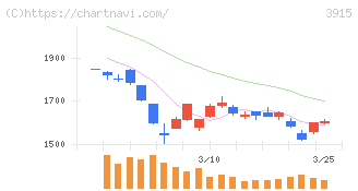 テラスカイ(3915)の日足チャート