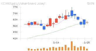 テスホールディングス(5074)の日足チャート
