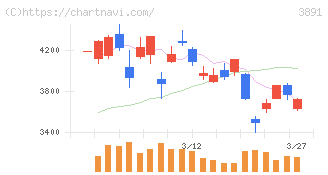 ニッポン高度紙工業(3891)の日足チャート