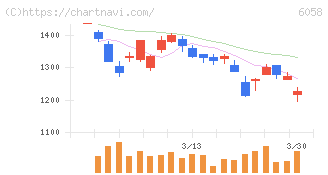 ベクトル(6058)の日足チャート